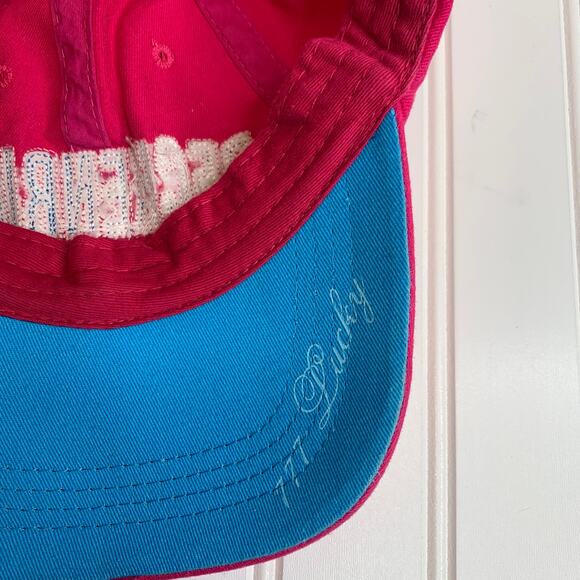 Breckenridge Baseball Cap Hat Hot Pink Turquoise Strap Back - Picture 6 of 6